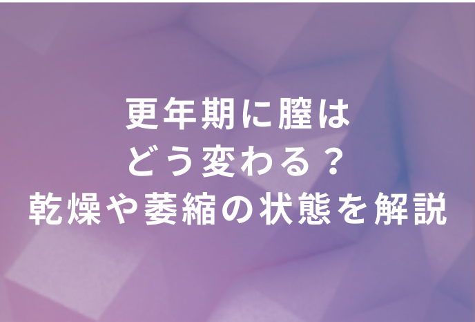 更年期に膣はどう変わる？乾燥や萎縮の状態を解説